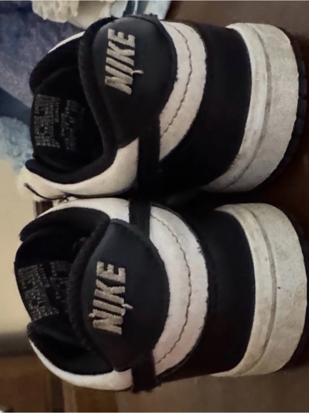 Nike Kids Black and White Low-Top Sneakers with Swoosh Accent